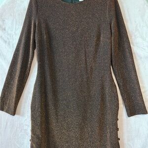 Astr Metallic Long Sleeve Dress